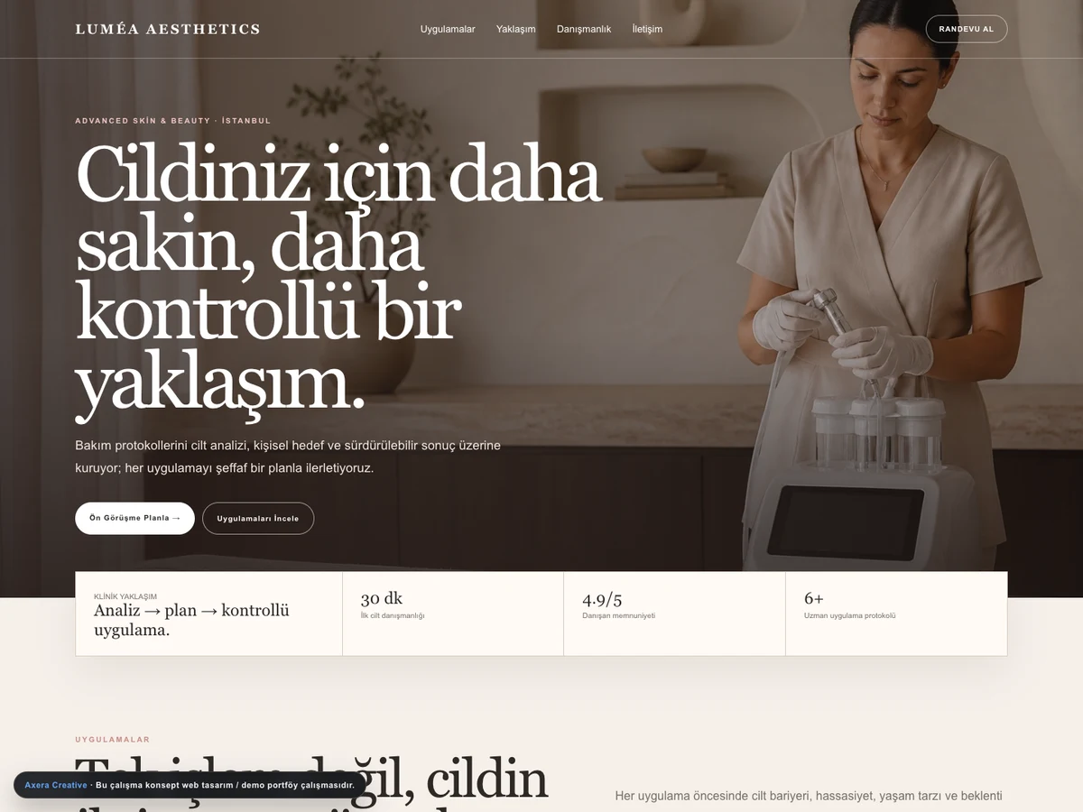 Güzellik merkezi web tasarım projesi