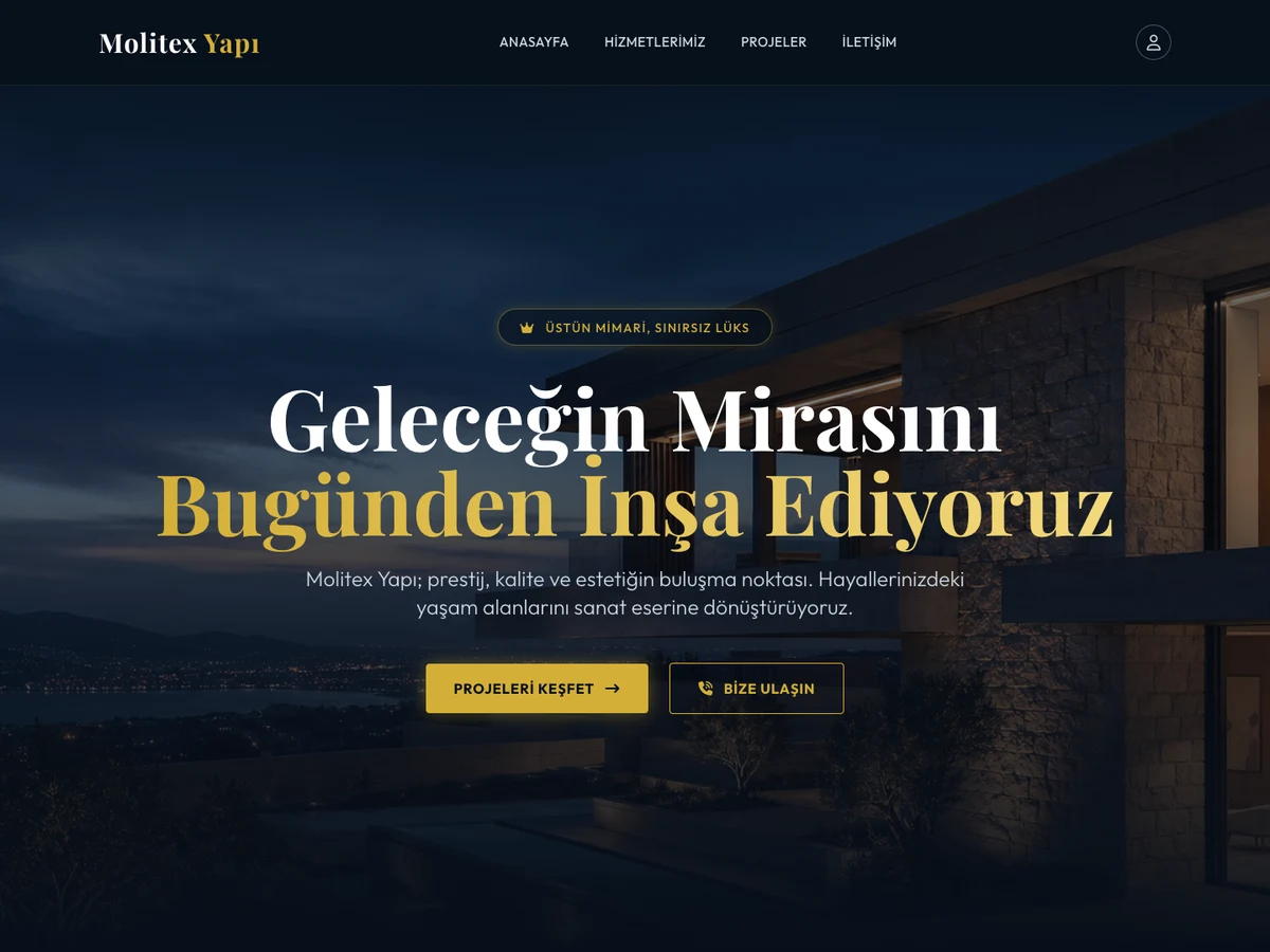 İnşaat web tasarım projesi