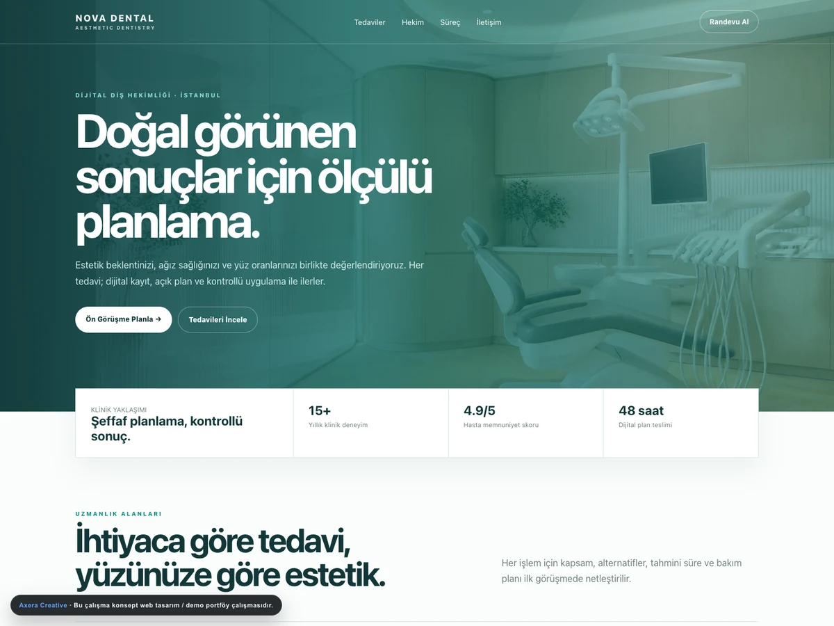 Diş kliniği web tasarım projesi