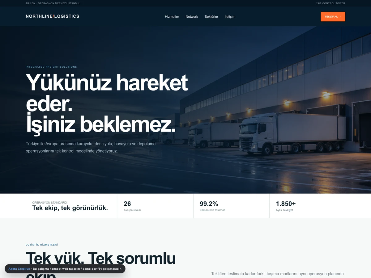 Lojistik kurumsal web tasarım projesi