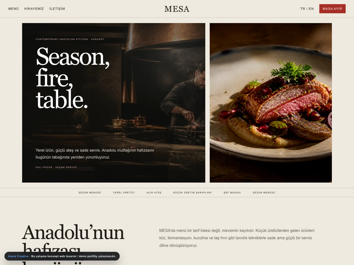 Restoran web tasarım projesi