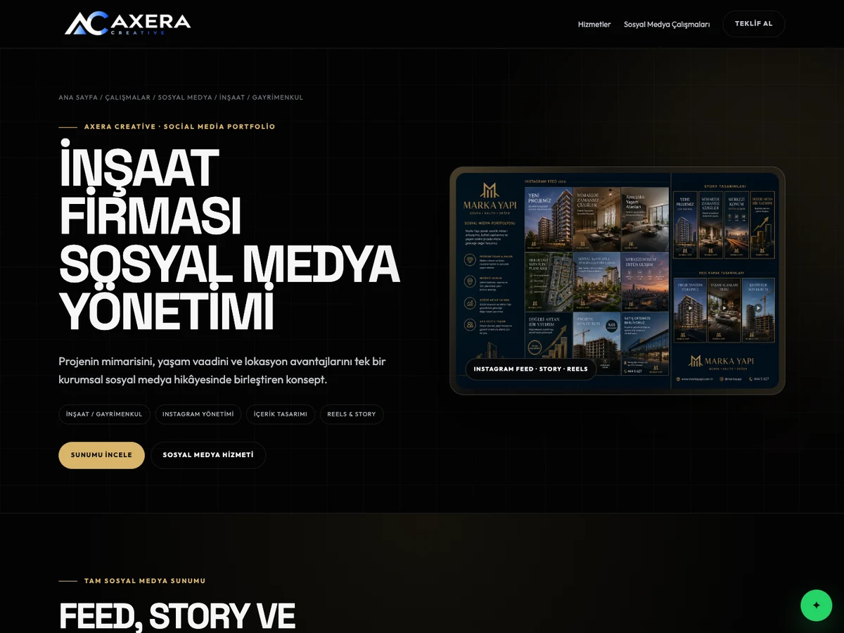 İnşaat sosyal medya tasarım projesi