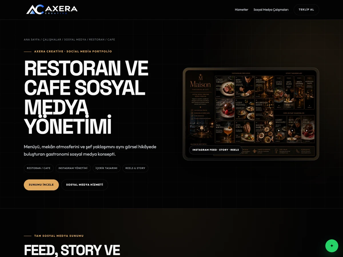 Restoran sosyal medya tasarım projesi