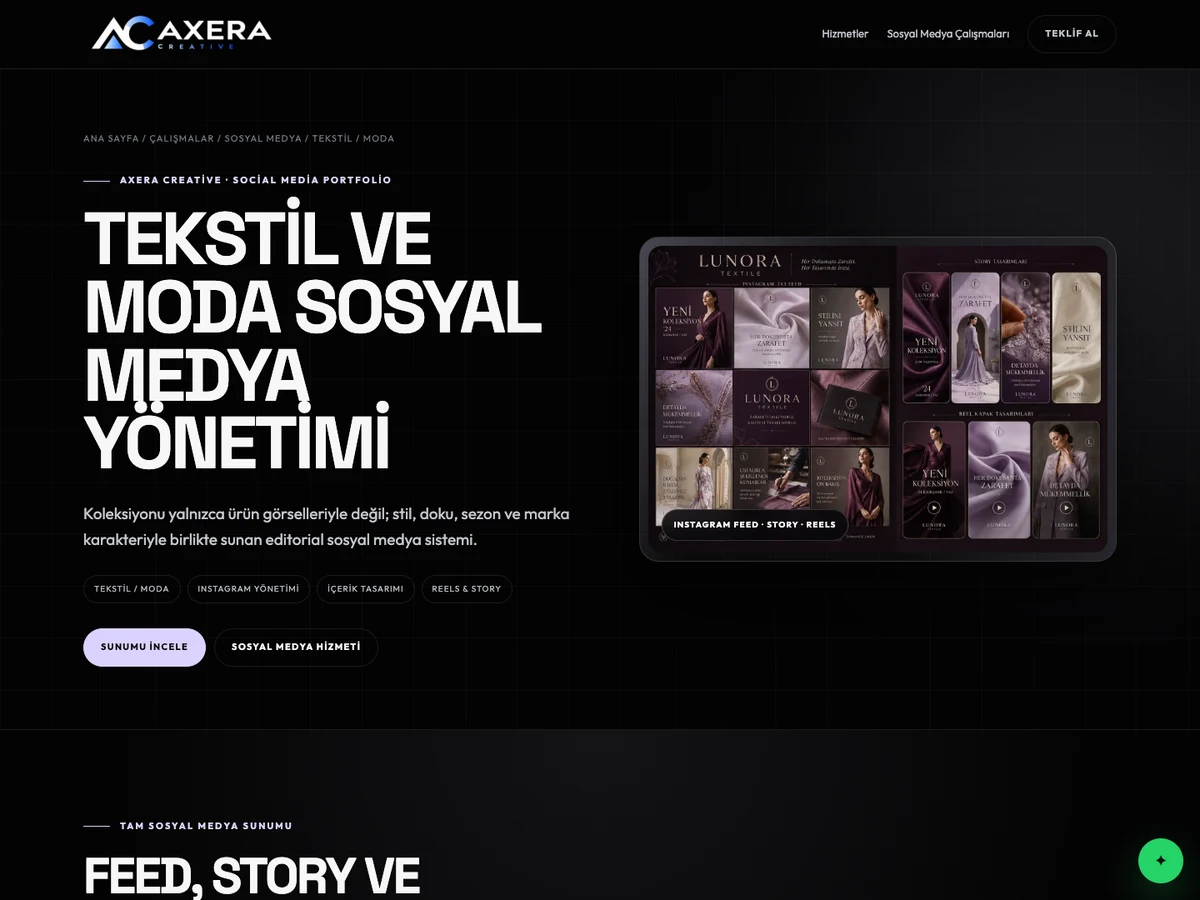 Tekstil sosyal medya tasarım projesi